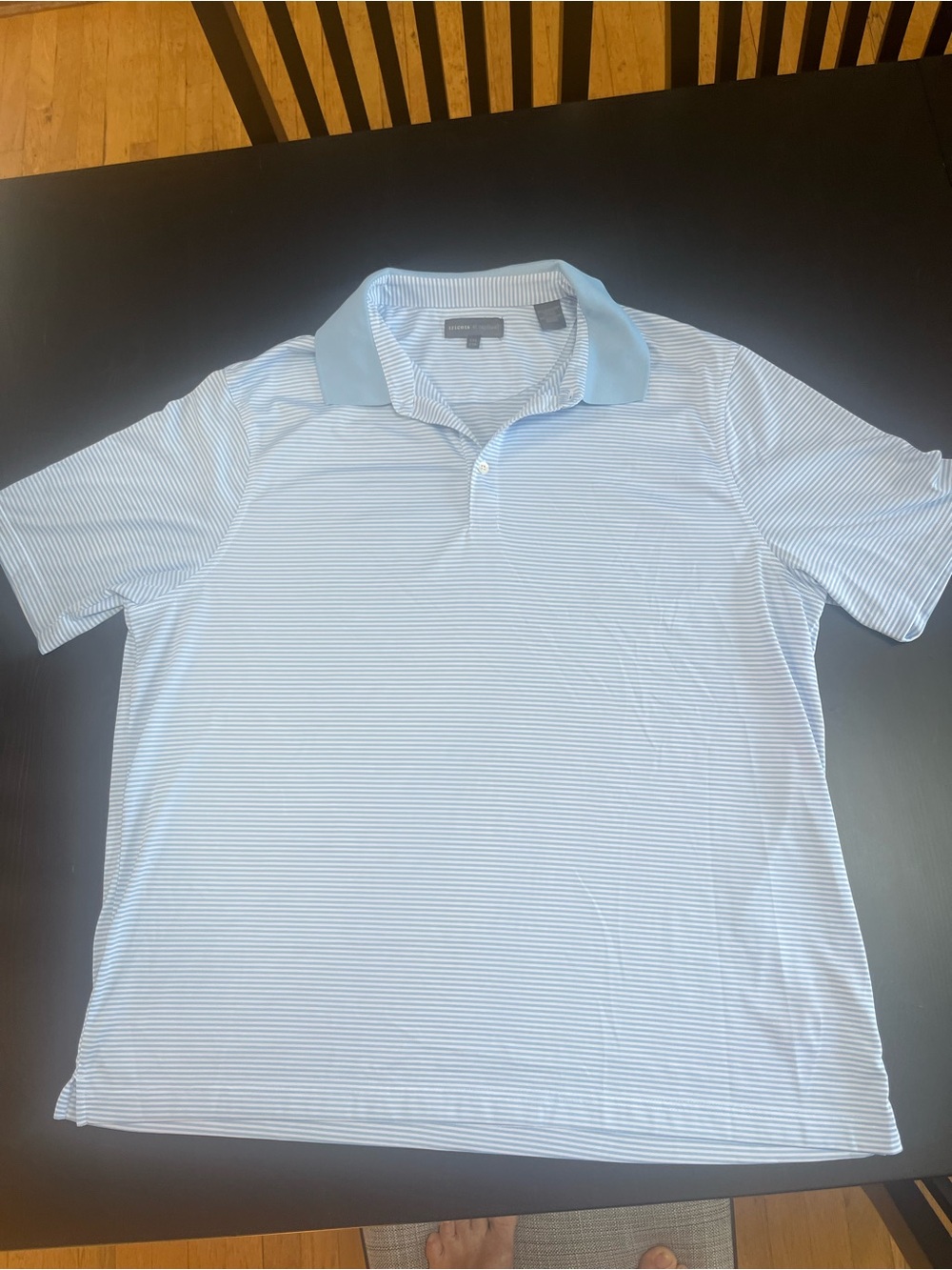 Men's golf Light Blue Micro-Stripe Polo Shirt